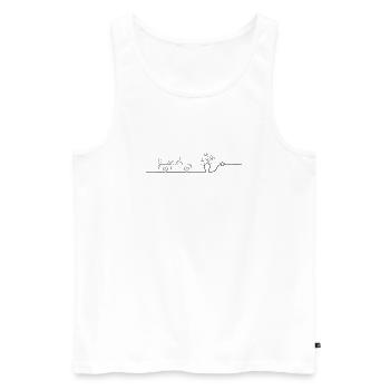 Art en ligne Van Camper Desert Cactus - Débardeur bio Premium Homme - blanc - Devant - Michal (187cm)