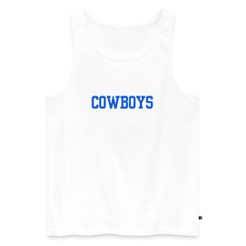 Cowboys - Men's Premium Organic Tank Top - white - Front - AI Model Male 178 light (178cm)