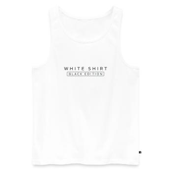 Schwarz Edition auf Weißem Shirt - Männer Premium Bio Tank Top - Weiß - Vorne - Michal (187cm)