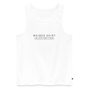 Weißes Shirt Black Edition - Männer Premium Bio Tank Top - Weiß - Vorne - Michal (187cm)