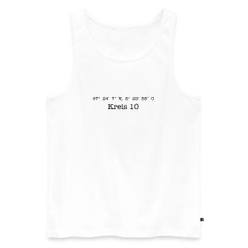 Coordonnées District 10 Zurich - Débardeur bio Premium Homme - blanc - Devant - AI Model Male 178 light (178cm)