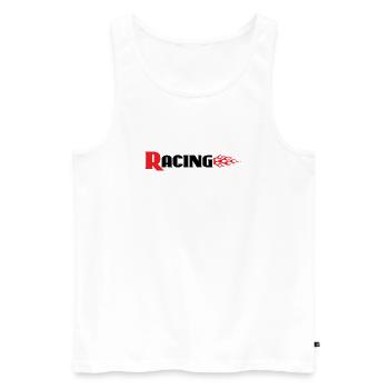 Racing Graphic With Flames - Car Auto Bike Decals - Men's Premium Organic Tank Top - white - Front - Michal (187cm)