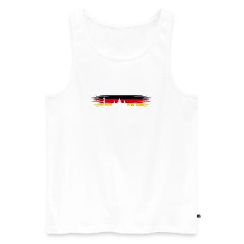 Hannover Deutschland Flagge Niedersachsen Skyline - Männer Premium Bio Tank Top - Weiß - Vorne - AI Model Male 178 light (178cm)