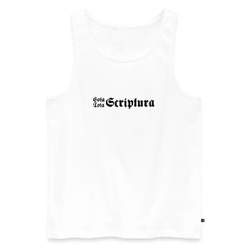 Sola Tota Scriptura Schwarz - Männer Premium Bio Tank Top - Weiß - Vorne - Michal (187cm)
