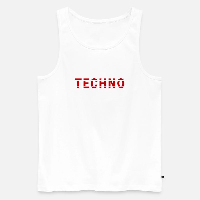 Design de lettrage techno pour ravers et électro - Débardeur bio Premium Homme - blanc