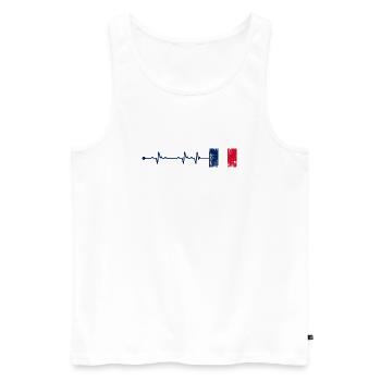 Herzschlag der französischen Flagge - Männer Premium Bio Tank Top - Weiß - Vorne - AI Model Male 178 light (178cm)
