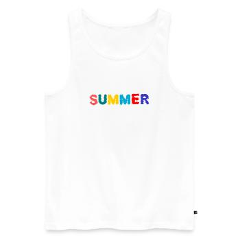 MISTRESS. MASTER. TEACHER. SCHOOL - Men's Premium Organic Tank Top - white - Front - AI Model Male 178 light (178cm)