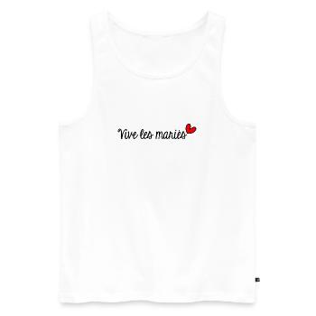 GERADE VERHEIRATET. Junggesellinnenabschied. VALENTINSTAG. PAAR - Männer Premium Bio Tank Top - Weiß - Vorne - Michal (187cm)