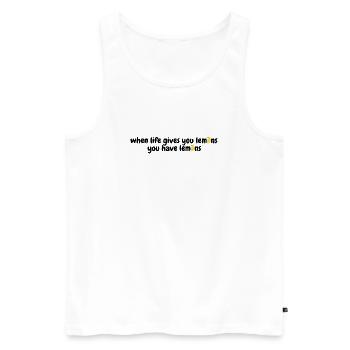Quand la vie vous donne des citrons - Débardeur bio Premium Homme - blanc - Devant - Michal (187cm)