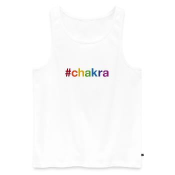 CHAKRA Hahstag - Men's Premium Organic Tank Top - white - Front - AI Model Male 178 light (178cm)