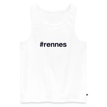 RENNES Hashtag France - Débardeur bio Premium Homme - blanc - Devant - AI Model Male 178 light (178cm)