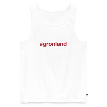 Greenland Greenland Hashtag - Men's Premium Organic Tank Top - white - Front - AI Model Male 178 light (178cm)