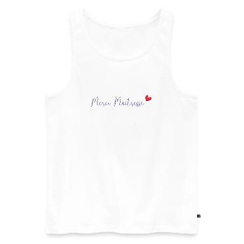 MISTRESS. HEART. MASTER. THANK YOU. THANK YOU MISTRESS. - Men's Premium Organic Tank Top - white - Front - Michal (187cm)