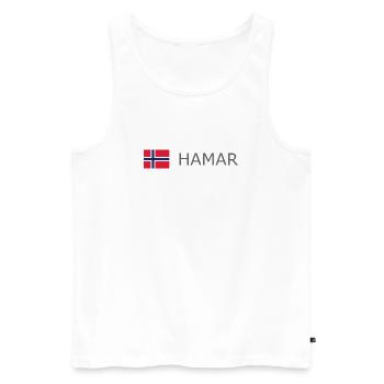 Norway Flag - Hamar - Norge - Norwegen - Men's Premium Organic Tank Top - white - Front - AI Model Male 178 light (178cm)