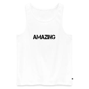 AMAZING - Männer Premium Bio Tank Top - Weiß - Vorne - AI Model Male 178 light (178cm)
