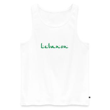 Lebanon - Men's Premium Organic Tank Top - white - Front - Michal (187cm)