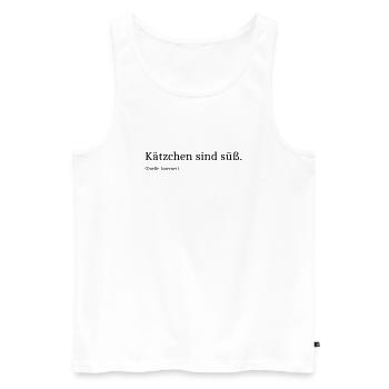 Kaetzchen sind suess - Männer Premium Bio Tank Top - Weiß - Vorne - AI Model Male 178 light (178cm)