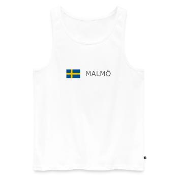 Sweden Flag - Malmö - Sverige - Schweden - Men's Premium Organic Tank Top - white - Front - Michal (187cm)