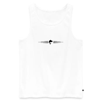 Ligne de symboles de poisson - Débardeur bio Premium Homme - blanc - Devant - Michal (187cm)