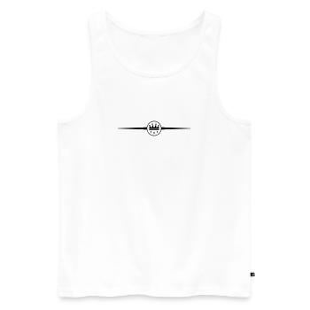 Crown Symbol Line - Men's Premium Organic Tank Top - white - Front - Michal (187cm)