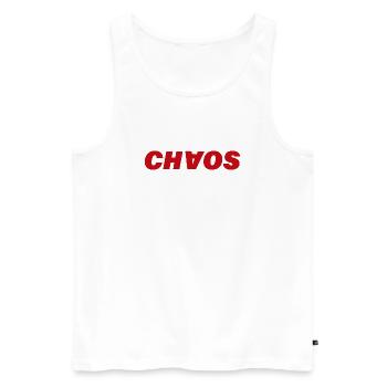 Chaos - Débardeur bio Premium Homme - blanc - Devant - AI Model Male 178 light (178cm)