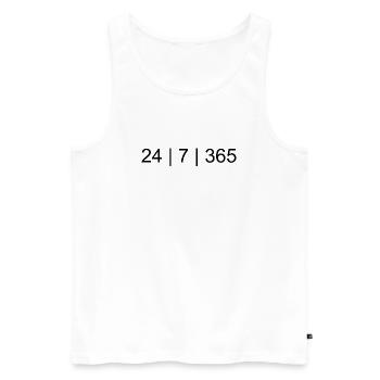 24/7/365 – Fokus. Disziplin. Lifestyle. - Männer Premium Bio Tank Top - Weiß - Vorne - AI Model Male 178 light (178cm)