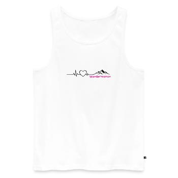 Cœur de randonnée des montagnes Wanderwoman - Débardeur bio Premium Homme - blanc - Devant - Michal (187cm)