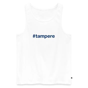 Tampere Suomi Finland Hashtag - Men's Premium Organic Tank Top - white - Front - Michal (187cm)