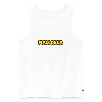 Mallorca Schriftzug - Männer Premium Bio Tank Top - Weiß - Vorne - Michal (187cm)