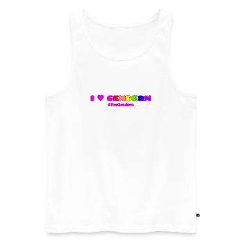 I Love Gendern Geschenkidee Pro Gendern  - Männer Premium Bio Tank Top - Weiß - Vorne - Michal (187cm)