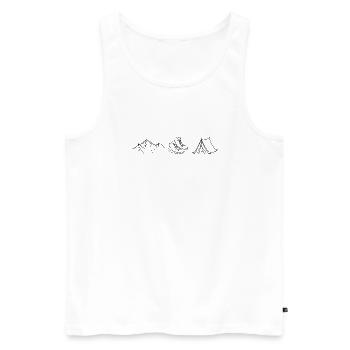 Berge Wandern Camping - Männer Premium Bio Tank Top - Weiß - Vorne - Michal (187cm)