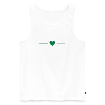 Grünes Herz | Minimal Love Design - Männer Premium Bio Tank Top - Weiß - Vorne - Michal (187cm)
