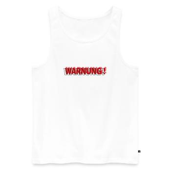 Warning - Modern Statement Design - Men's Premium Organic Tank Top - white - Front - Michal (187cm)