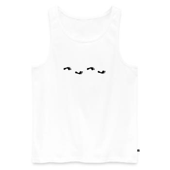 Empreintes de pas - Débardeur bio Premium Homme - blanc - Devant - AI Model Male 178 light (178cm)