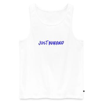 PAAR. ICH HABE GERADE GEHEIRATET. Junggesellinnenabschied. VALENTINSTAG. MARIES - Männer Premium Bio Tank Top - Weiß - Vorne - Michal (187cm)
