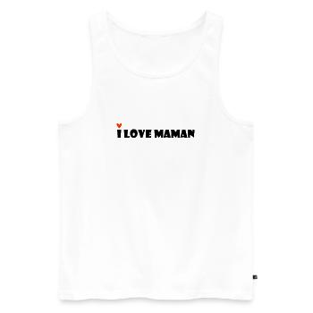 ICH LIEBE MAMA. MAMA LIEBTE ES. MAMA. MUTTERTAG. - Männer Premium Bio Tank Top - Weiß - Vorne - AI Model Male 178 light (178cm)
