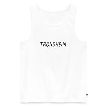 Trondheimer Schrift Pinsel Schwarz - Männer Premium Bio Tank Top - Weiß - Vorne - Michal (187cm)