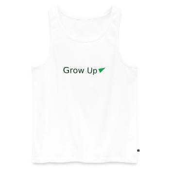 Grandir avec le triangle vert - Débardeur bio Premium Homme - blanc - Devant - Michal (187cm)