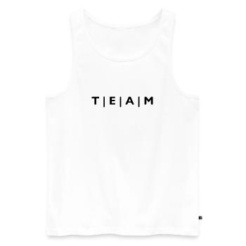 ÉQUIPE à rayures - Débardeur bio Premium Homme - blanc - Devant - Michal (187cm)