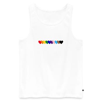 Regenbogen Herzen Pride - Männer Premium Bio Tank Top - Weiß - Vorne - AI Model Male 178 light (178cm)