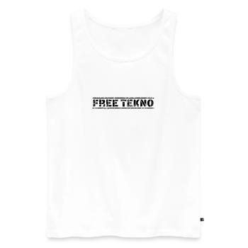 Free Tekno - Männer Premium Bio Tank Top - Weiß - Vorne - AI Model Male 178 light (178cm)
