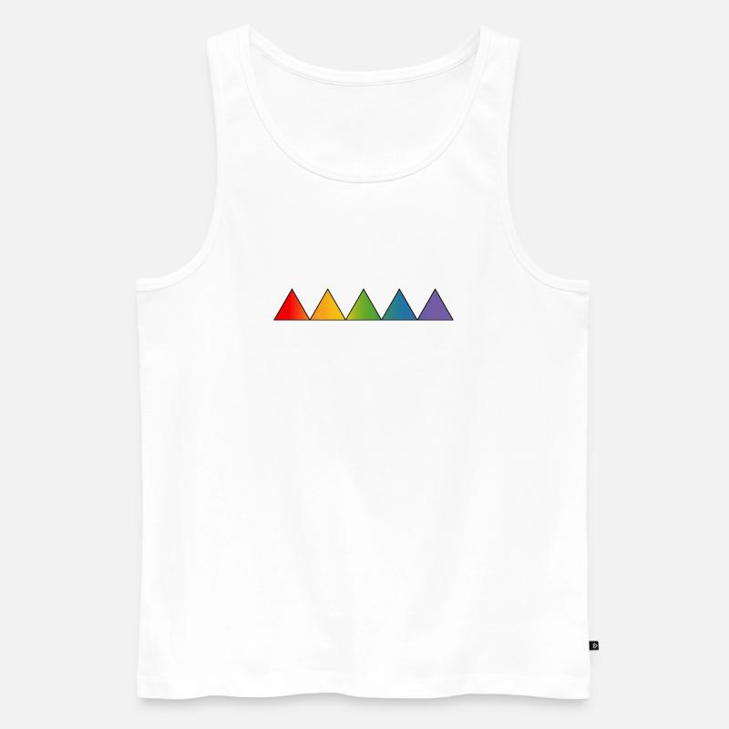 Regenbogen LGBTQ triangles - Männer Premium Bio Tank Top - Weiß