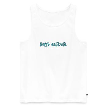 RETIREMENT. HAPPY RETIREMENT. HAPPY RETIREMENT. HEART - Men's Premium Organic Tank Top - white - Front - Michal (187cm)