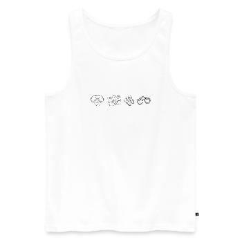 Essentials für den Strandurlaub - Männer Premium Bio Tank Top - Weiß - Vorne - AI Model Male 178 light (178cm)