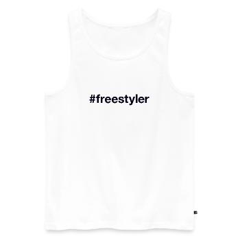 FREESTYLER Hashtag - Männer Premium Bio Tank Top - Weiß - Vorne - AI Model Male 178 light (178cm)