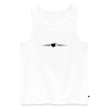 Ligne de symbole de cœurs - Débardeur bio Premium Homme - blanc - Devant - Michal (187cm)
