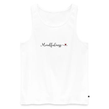 Mindfulness cute Logo with a Heart - Men's Premium Organic Tank Top - white - Front - Michal (187cm)