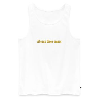 ab uno disce omnes Lateinisches Zitat Latein - Männer Premium Bio Tank Top - Weiß - Vorne - AI Model Male 178 light (178cm)