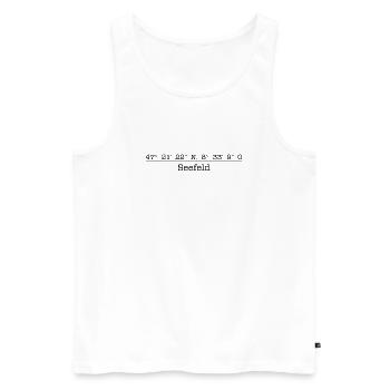 Coordonnées Seefeld Kreis 8 à Zürich - Débardeur bio Premium Homme - blanc - Devant - AI Model Male 178 light (178cm)
