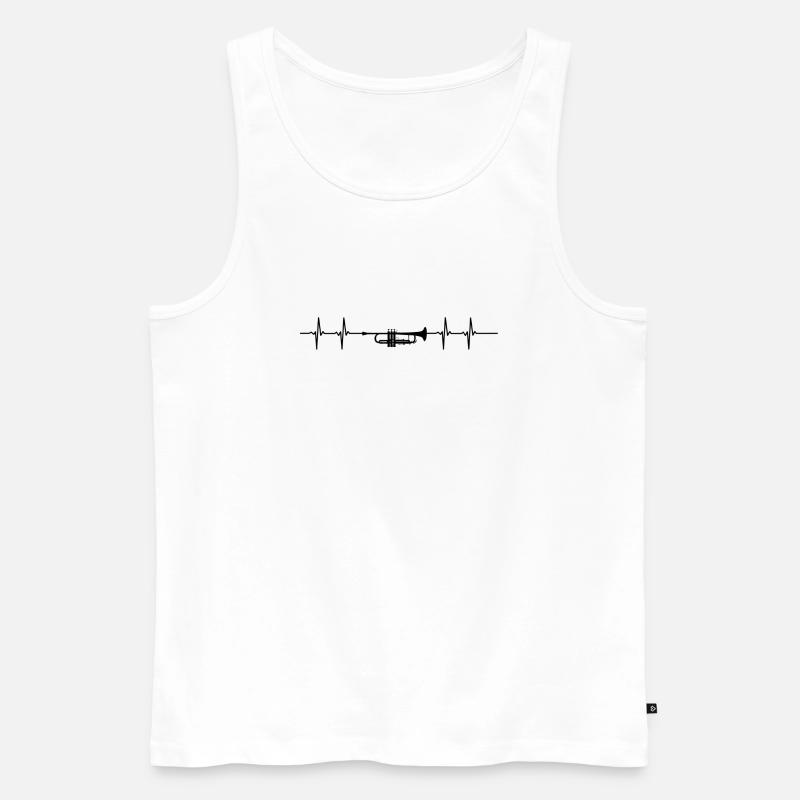 Trompete Puls schwarz - Männer Premium Bio Tank Top - Weiß